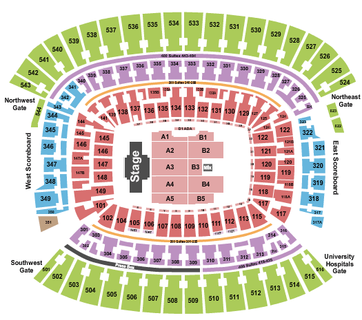 Cleveland Browns Stadium Billy Joel Seating Chart